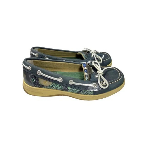 Sperry‎ Navy Leather with Snakeskin Loafers - Picture 5 of 6